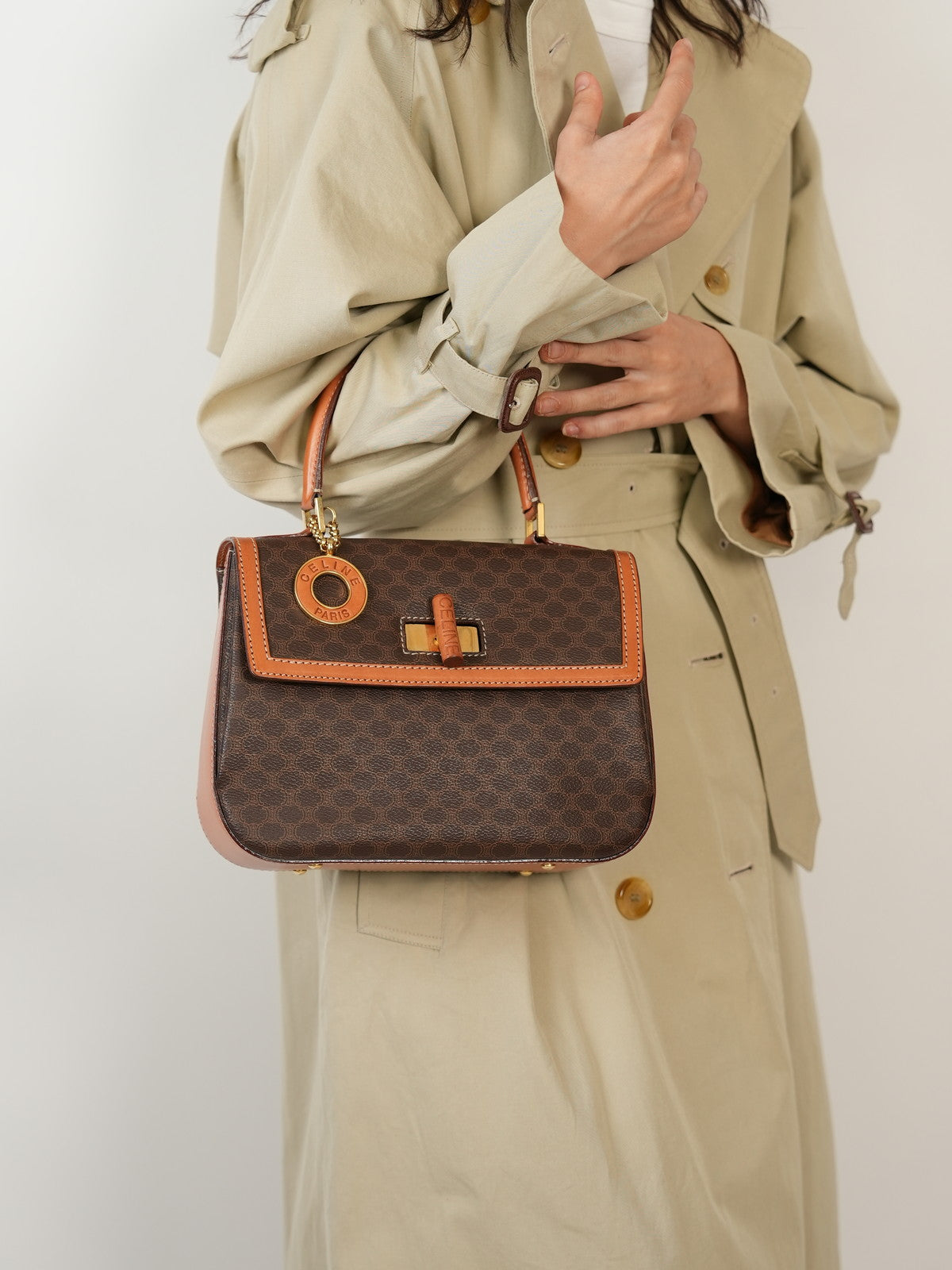 CELINE マカダム 2WAYハンドバッグ