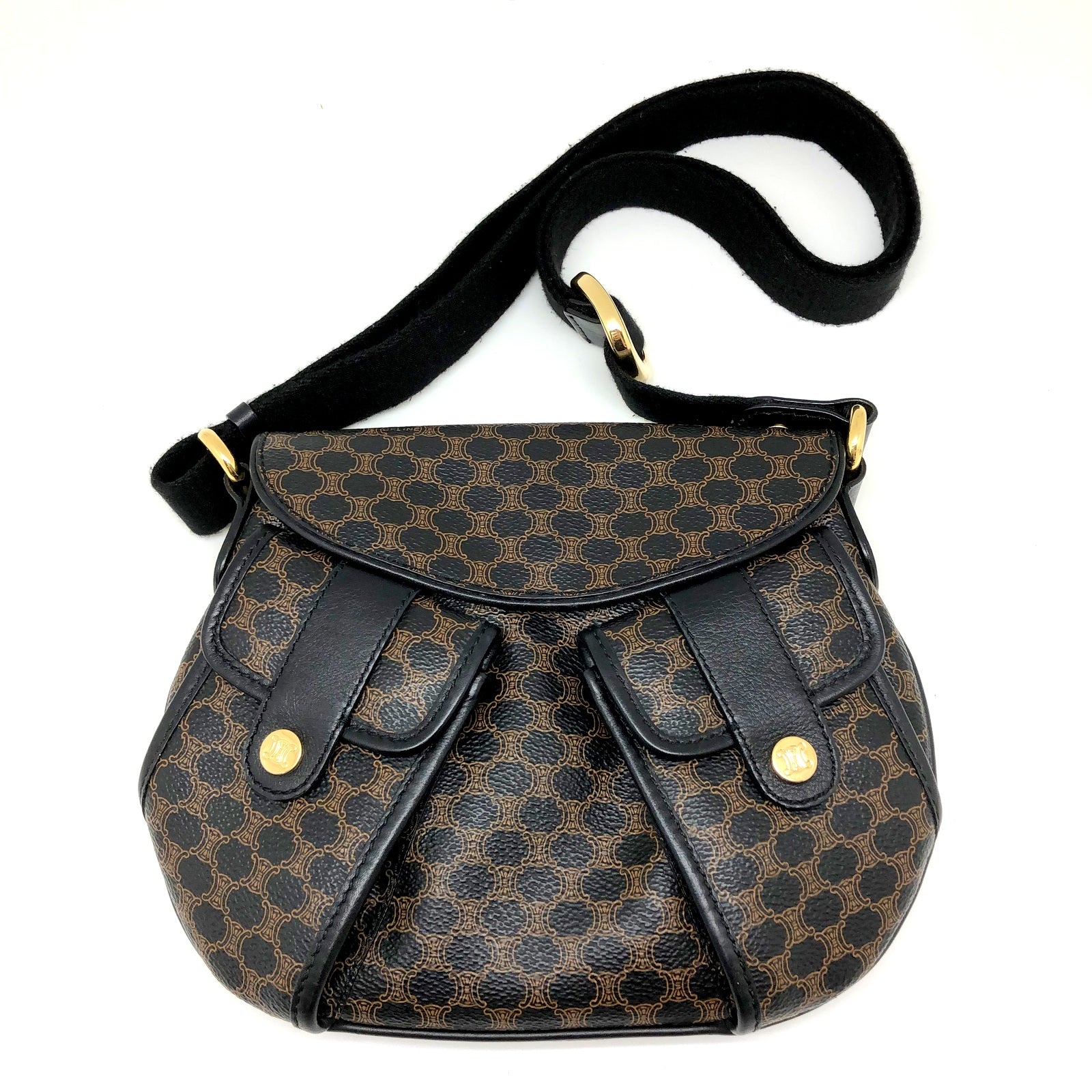 CELINE ショルダーバッグ マカダム ブラック