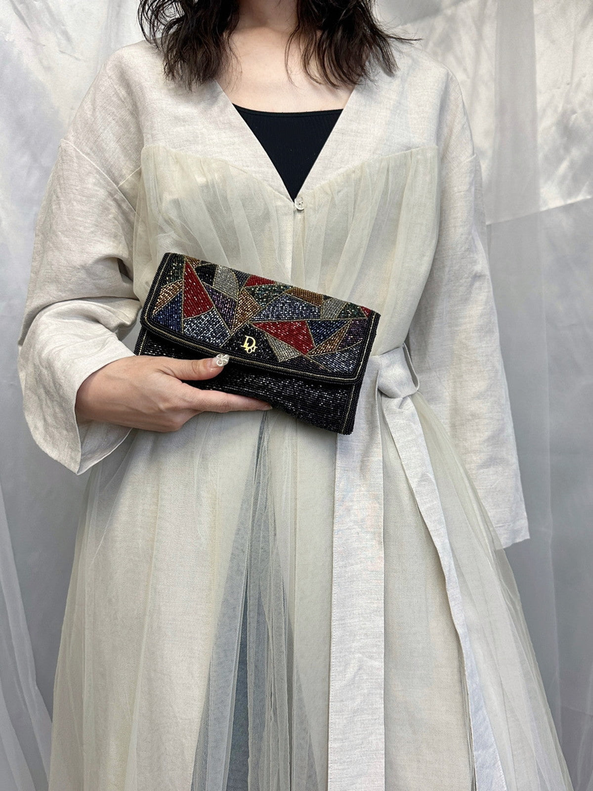 Christian Dior チェーン ショルダーバッグ ビーズ