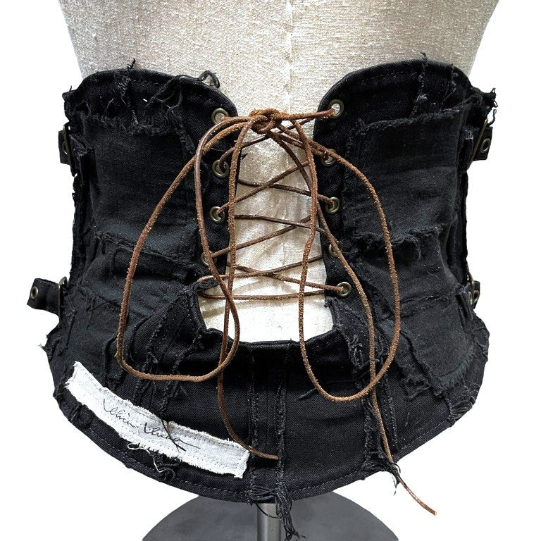 alice auaa 剥離 パッチワークカットオフサイドベルトレースアップコルセット