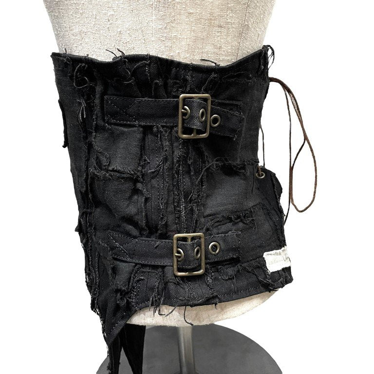 alice auaa 剥離 パッチワークカットオフサイドベルトレースアップコルセット