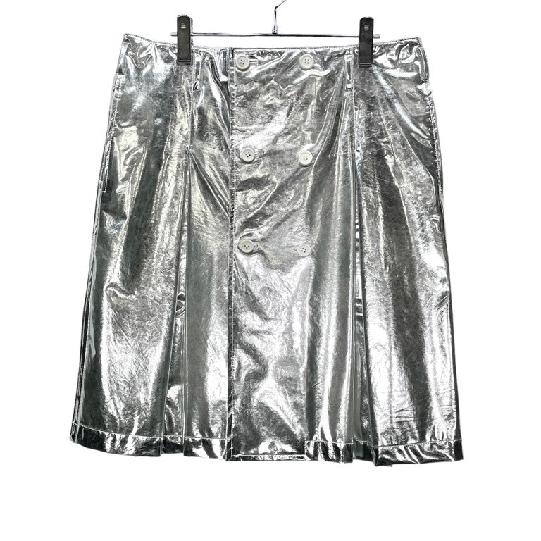 COMME des GARCONS HOMME PLUS 21SS シルバーポリウレタン樹脂加工メタリック巻きスカート