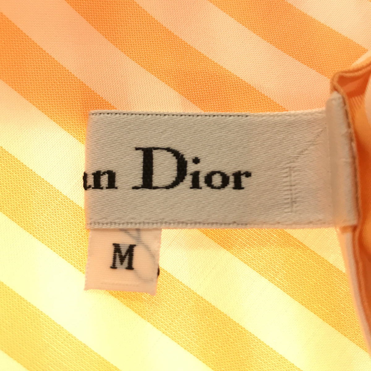 Christian Dior シルク混ストライプラウンドカラーシャツ