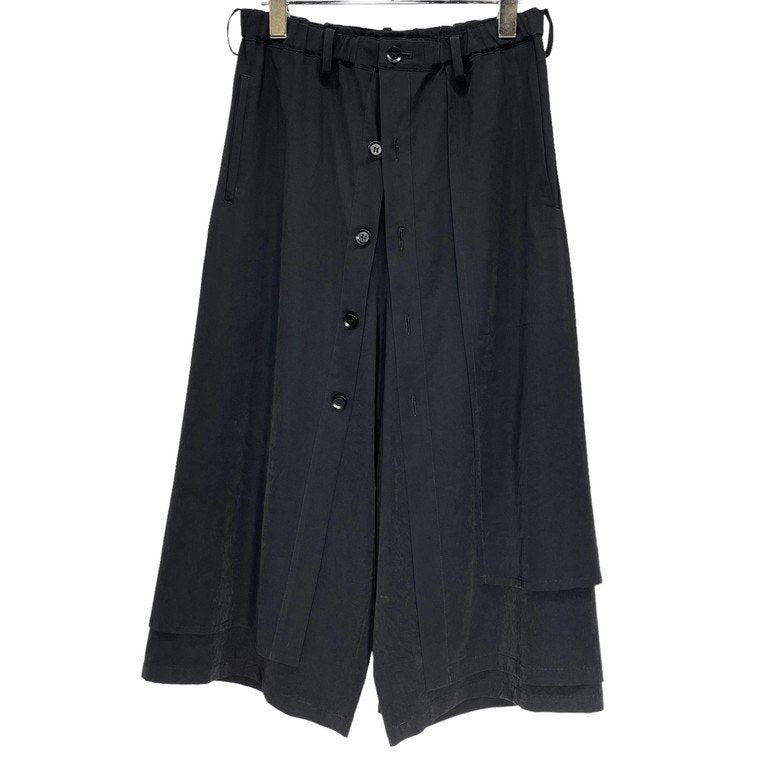 Yohji Yamamoto Femme 22SS トリアセテートポリエステルウエストゴムシャーリングレイヤードワイドパンツ