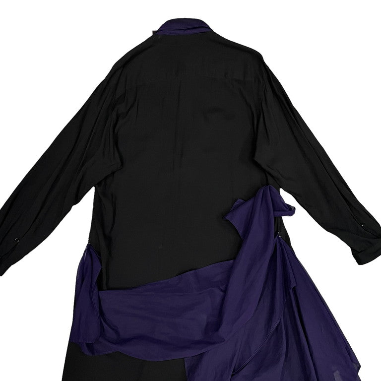 Yohji Yamamoto Pour Homme 19SS Layered tencel long shirt