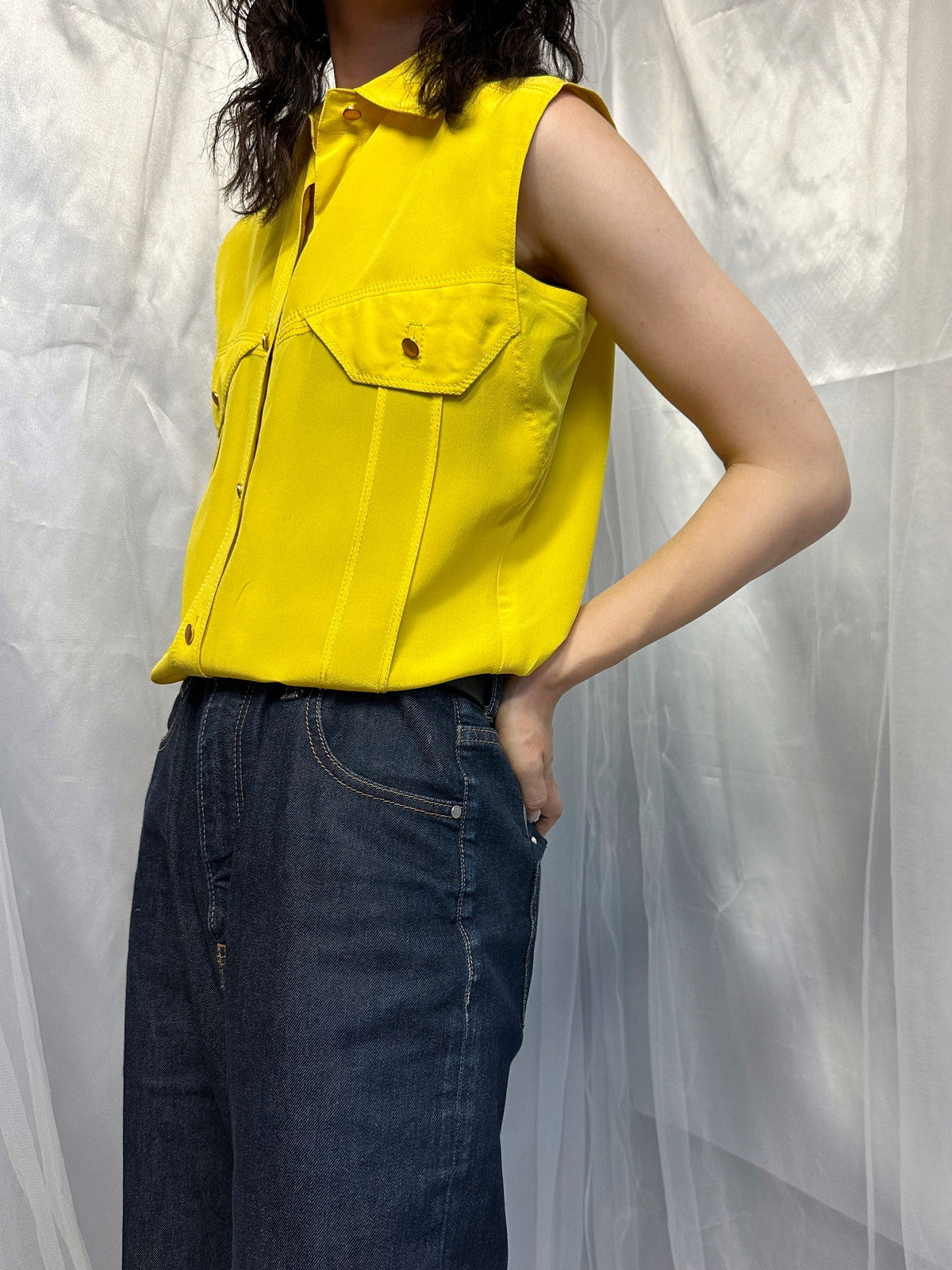 GIANNI VERSACE スクエアアームシルクシャツ