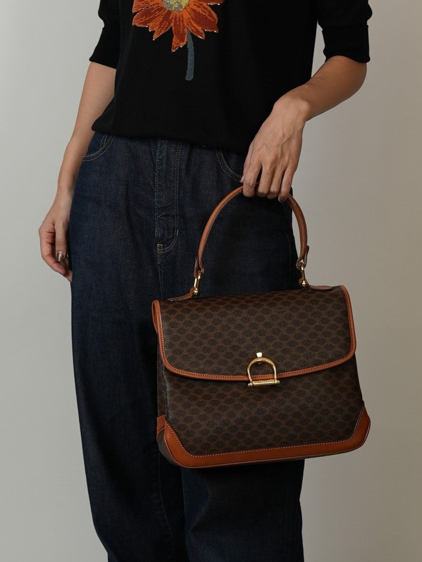 CELINE マカダム ハンドバッグ