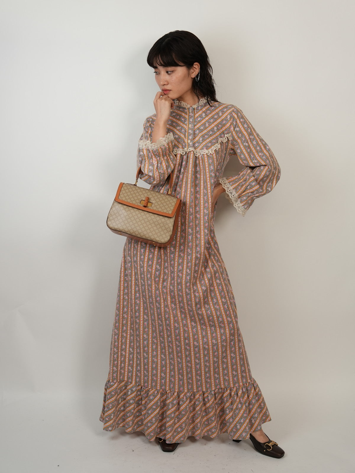 CELINE マカダム ハンドバッグ