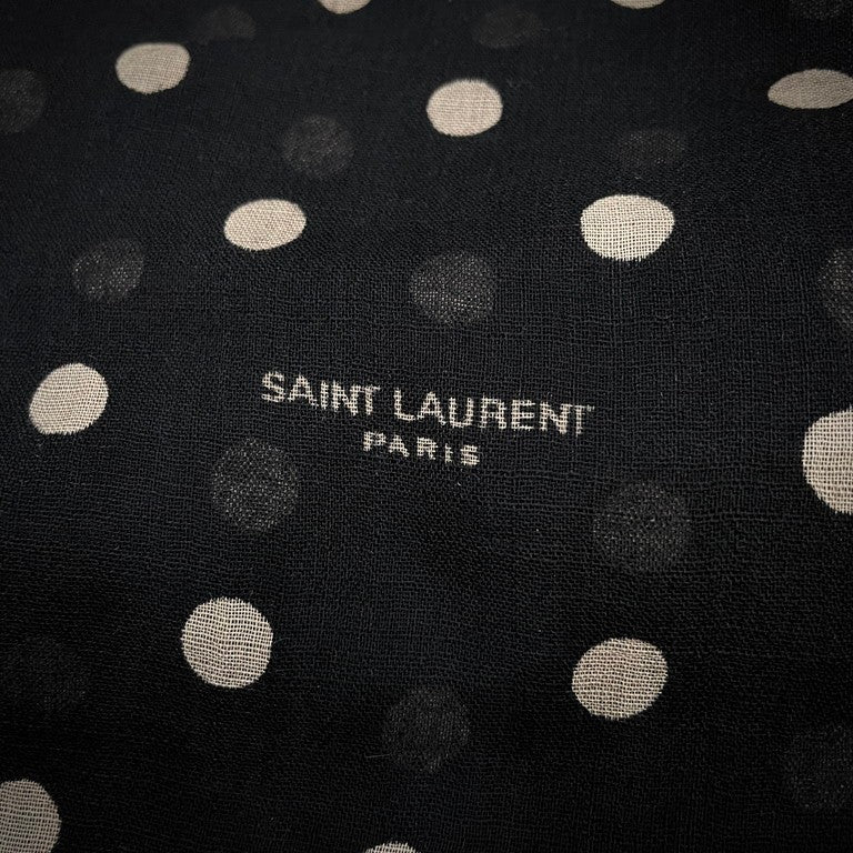 Saint Laurent Paris ポッカドット大判ガーゼスカーフ ストール Archive アーカイブ サンローランパリ メンズ ユニセックス