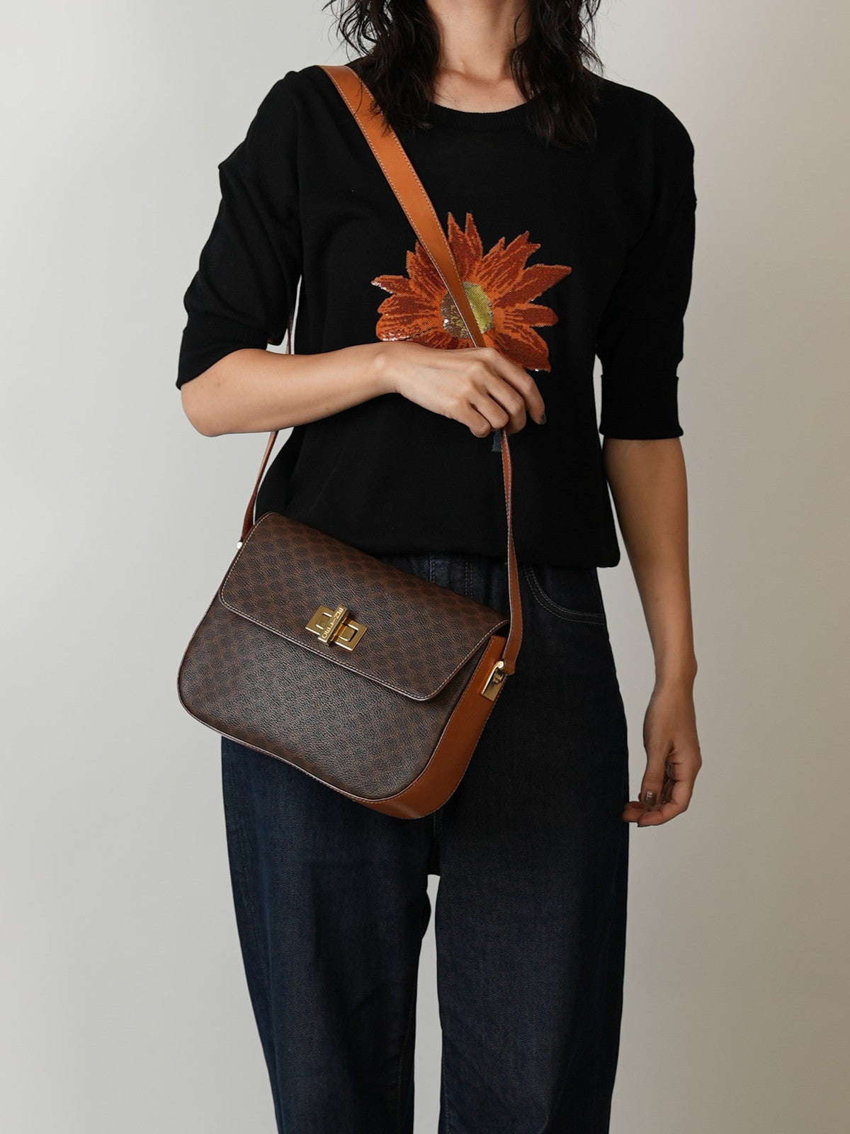 CELINE マカダム ショルダーバッグ