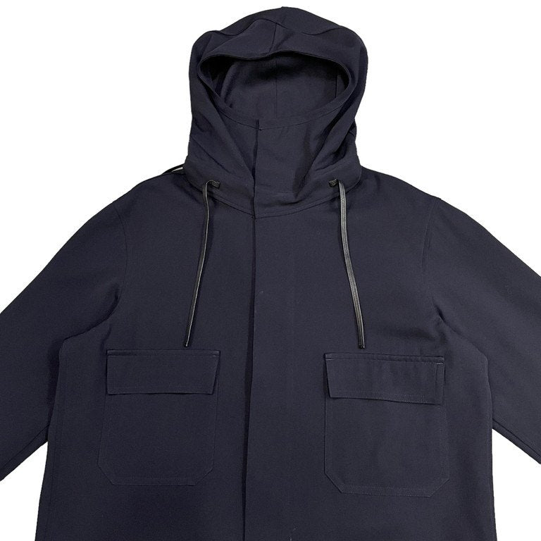 Yohji Yamamoto Pour Homme ウールギャバジンレザーストリングフーデッドブルゾン ジャケット Archive 80s