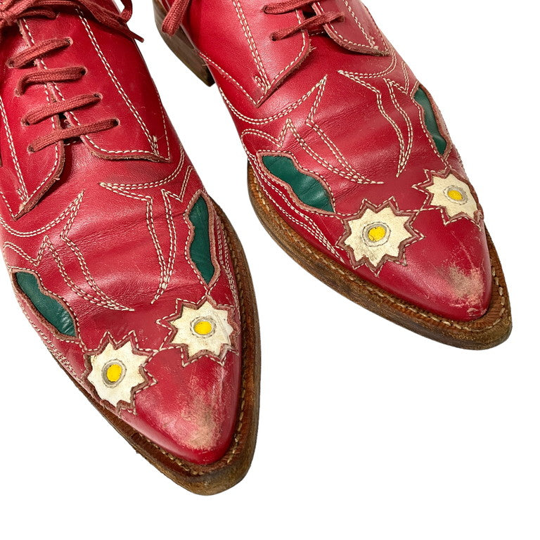 COMME des GARCONS 99AW Leather cutwork western derby shoes