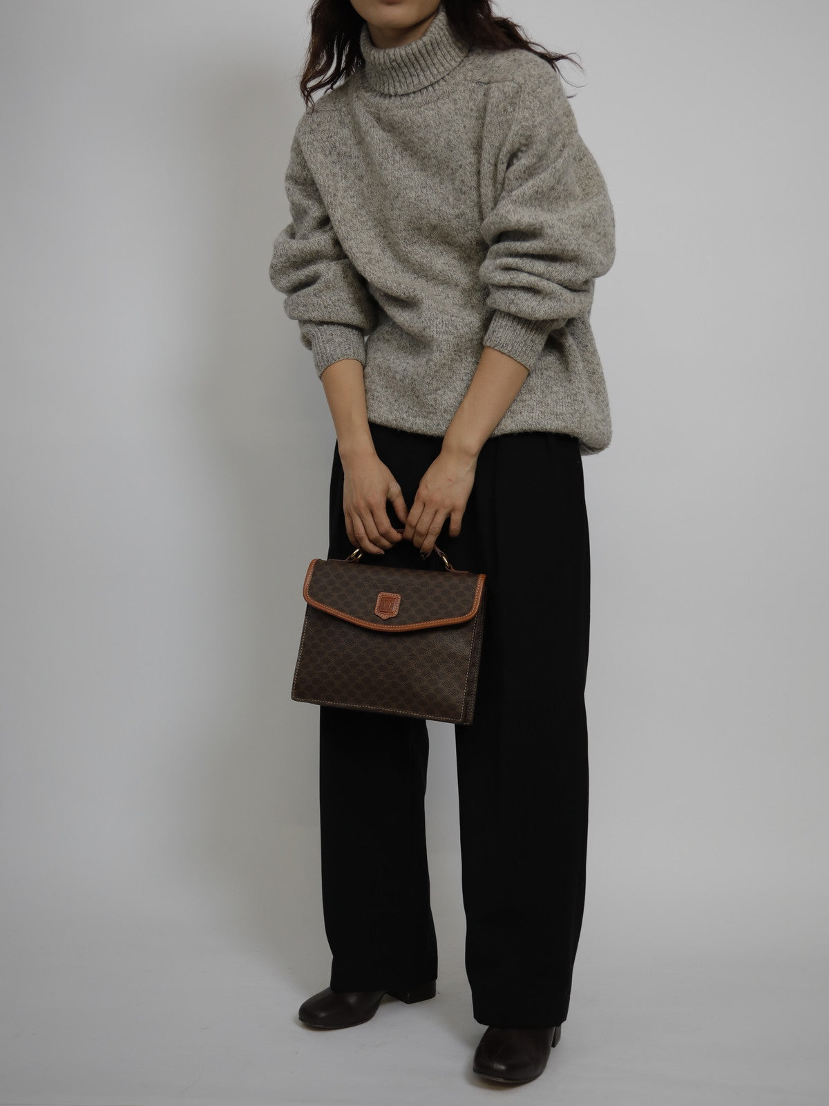 CELINE マカダム ハンドバッグ