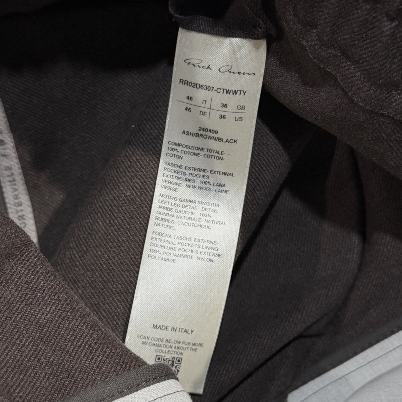Rick Owens 24AW WIDE BELA PANTS ラバー装飾パッチワークポケットカットオフワイドベラパンツ ワイド フレア ボトムス RR02D6307-CTWWTY リックオウエンス メンズ