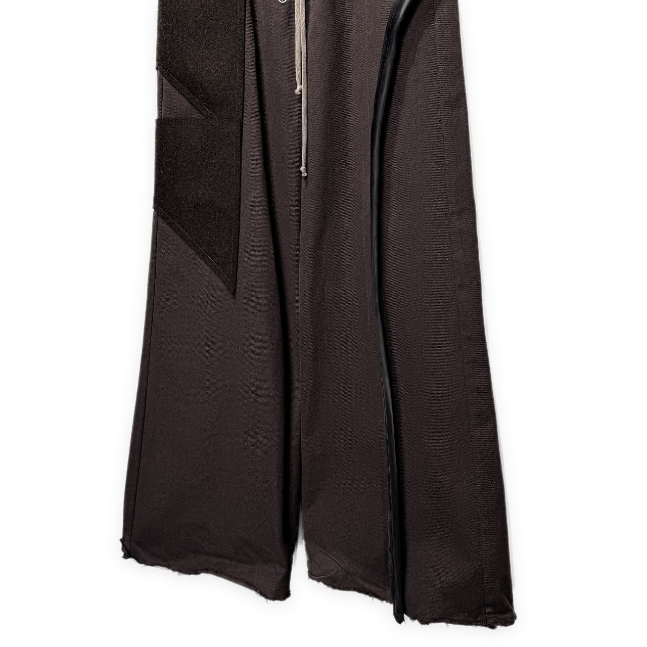 Rick Owens 24AW WIDE BELA PANTS ラバー装飾パッチワークポケットカットオフワイドベラパンツ ワイド フレア ボトムス RR02D6307-CTWWTY リックオウエンス メンズ