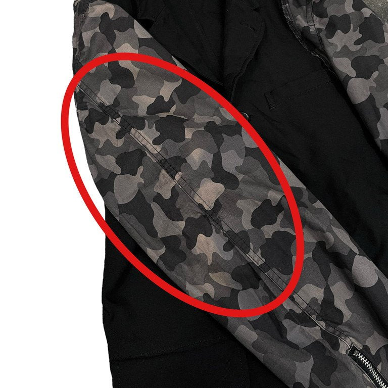 BLACK COMME des GARCONS 12SS ポリエステル縮絨迷彩リップストップ切替4Bテーラードジャケット ブレザー カモフラージュ アウター ブラック コムデギャルソン メンズ レディース ユニセックス