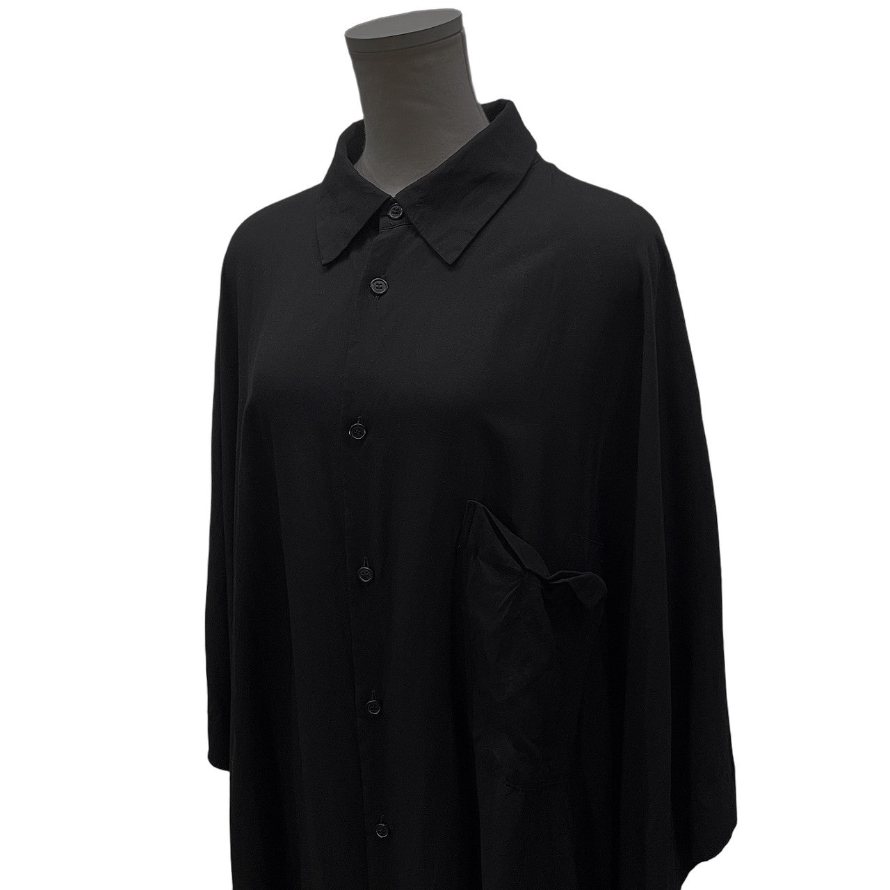 Y's 21SS BROADCLOTH TA-PONCHO BLOUSE レーヨンブロードクロススクエアカットサイドボタンポンチョブラウス シャツ トップス マント Yohji Yamamoto Femme ワイズ ヨウジヤマモト レディース