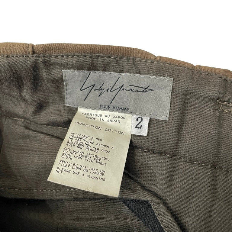 Yohji Yamamoto Pour Homme 11AW モールスキンサイドライン3タックワイドテーパードパンツ 脇テープ 側章 極太 ボトムス Archive ヨウジヤマモトプールオム メンズ
