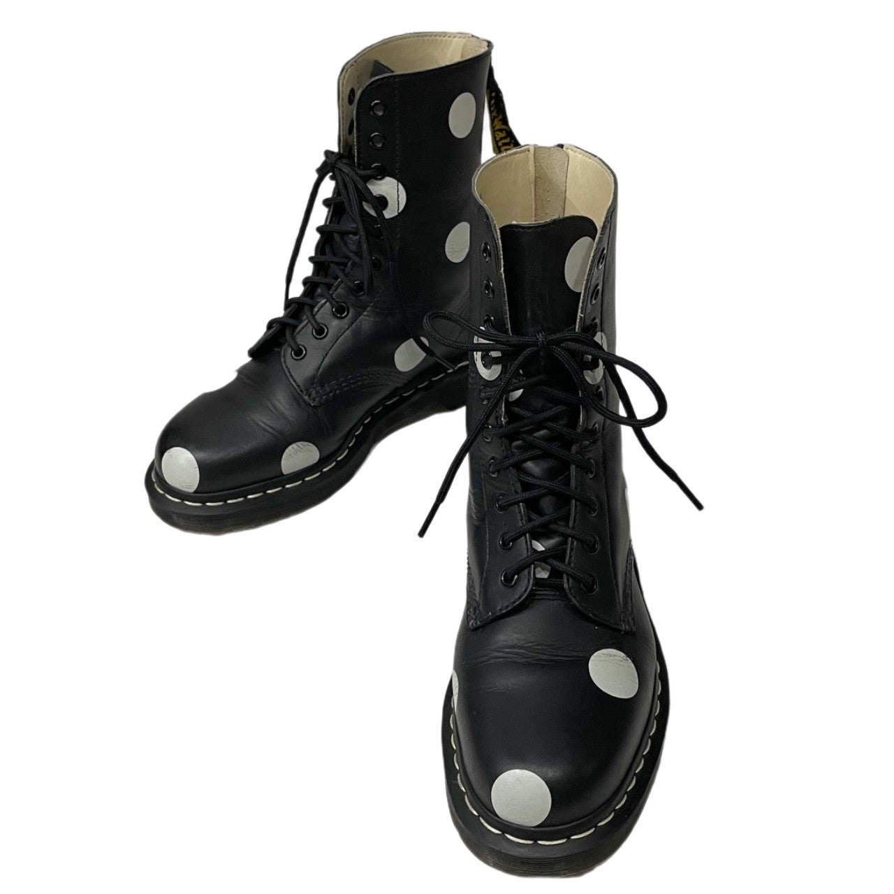 Y's × Dr.Martens 17AW 10 EYE BOOT - DOTS ドットプリント10ホールバックジップブーツ シューズ 靴 クツ 39 定価55,000円 Yohji Yamamoto ヨウジヤマモト ドクターマーチン レディース