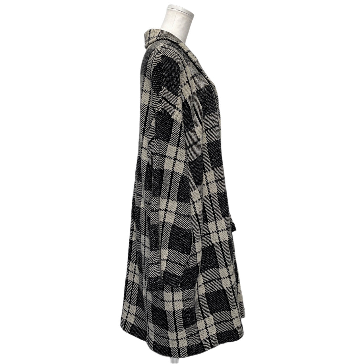 tricot COMME des GARCONS ウールチェックロングコート Archive 80s 初期 本人期 ジャケット ブルゾン アウター トリコ コムデギャルソン レディース