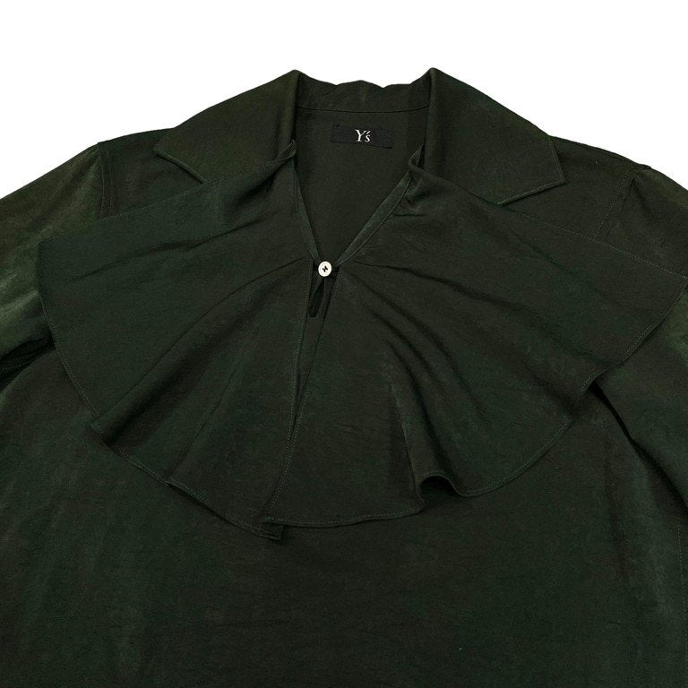 Y's ジャボカラープルオーバーシャツ ブラウス フリル トップス 長袖 とろみ Archive 90s Yohji Yamamoto Femme ヨウジヤマモトファム ワイズ レディース