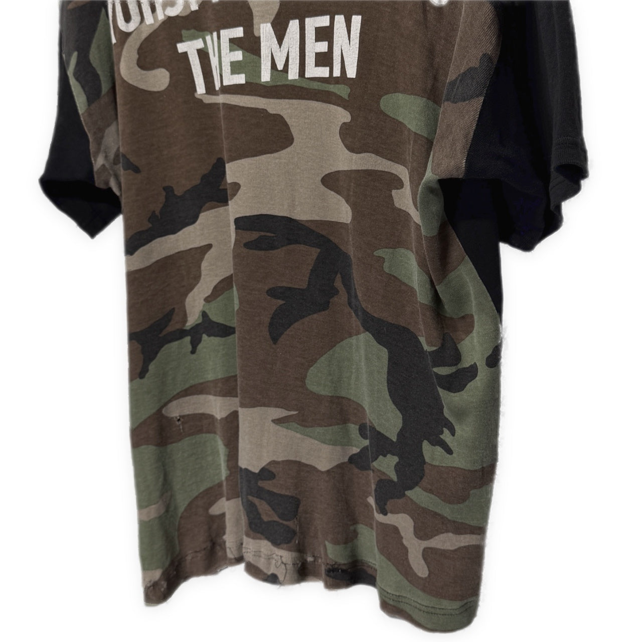 Yohji Yamamoto Pour Homme 10AW THE MEN 4.1 2010 TOKYO 迷彩切り替えバックロゴプリントカットソー Tシャツ Tee T-shirt カモフラージュ柄 半袖 Archive ヨウジヤマモトプールオム メンズ