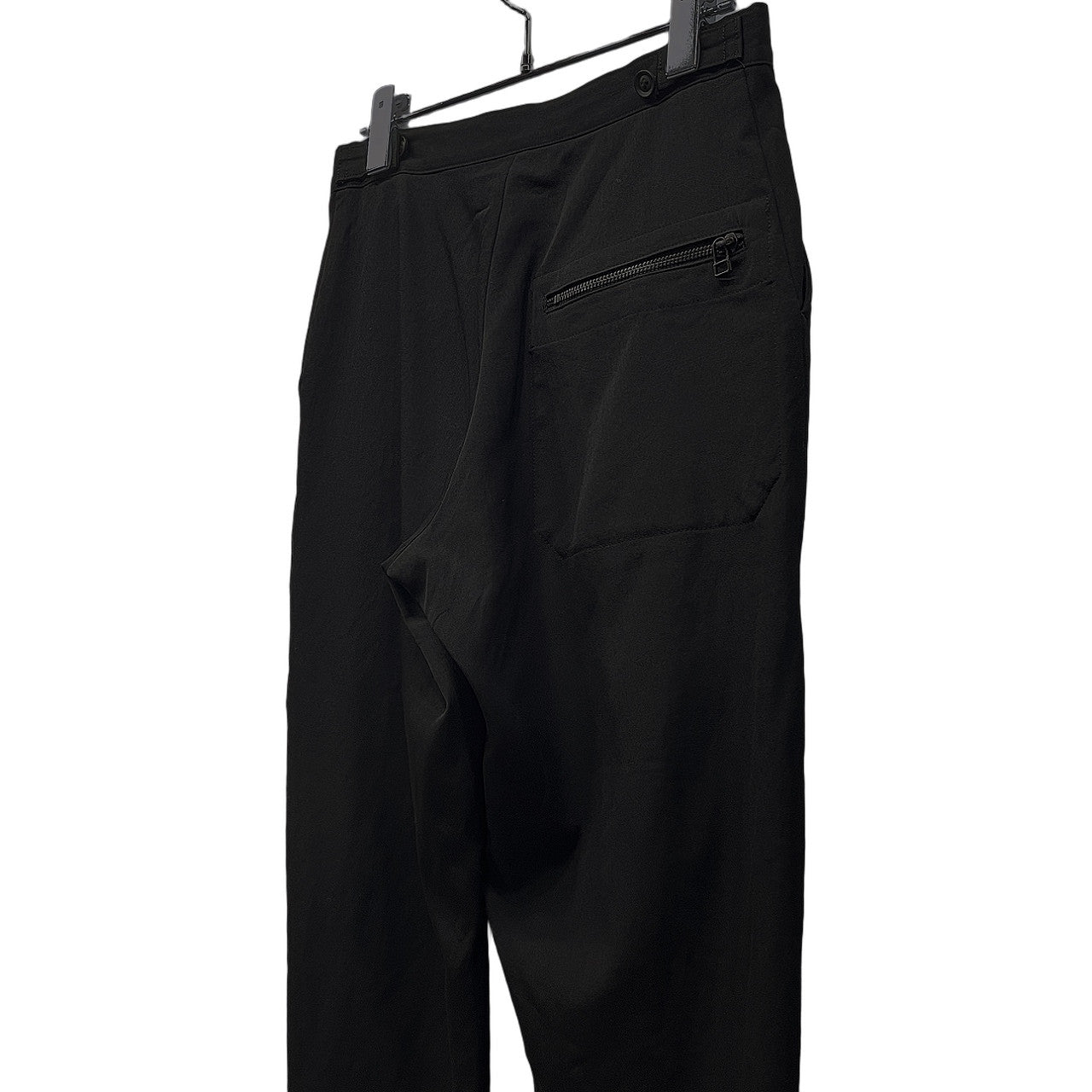 B Yohji Yamamoto 16AW ウールギャバジンサイドアジャスター裾ジップテーパードパンツ ボトムス ビー ヨウジヤマモト レディース