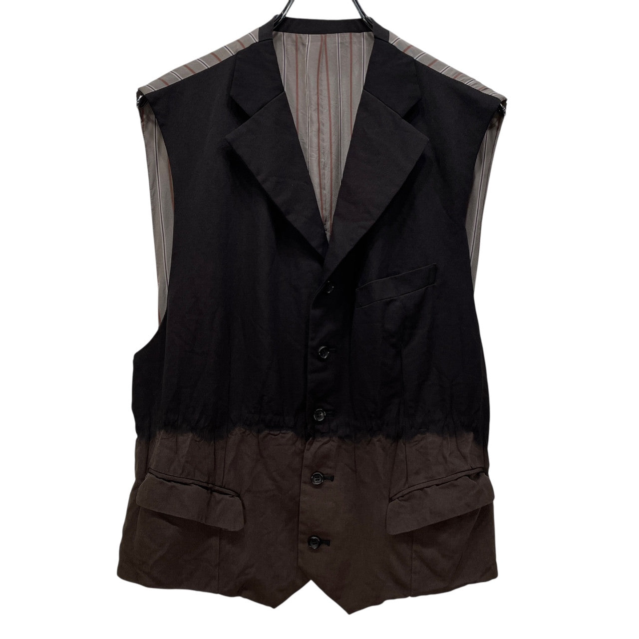 COMME des GARCONS HOMME PLUS 93AW 脱色ウール襟付き5Bベスト Archive 90s Artist in his studio アーティストインヒズスタジオ 脱色期 名作 希少 ノースリーブ ジャケット コート アウター コムデギャルソンオムプリュス メンズ