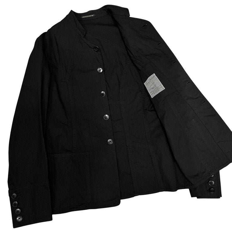 Yohji Yamamoto Pour Homme 12SS ライトキャンバス変形パターンパッチワークスタンドカラージャケット 袴期 テーラード コート アウター Archive キュビズム ヨウジヤマモトプールオム メンズ