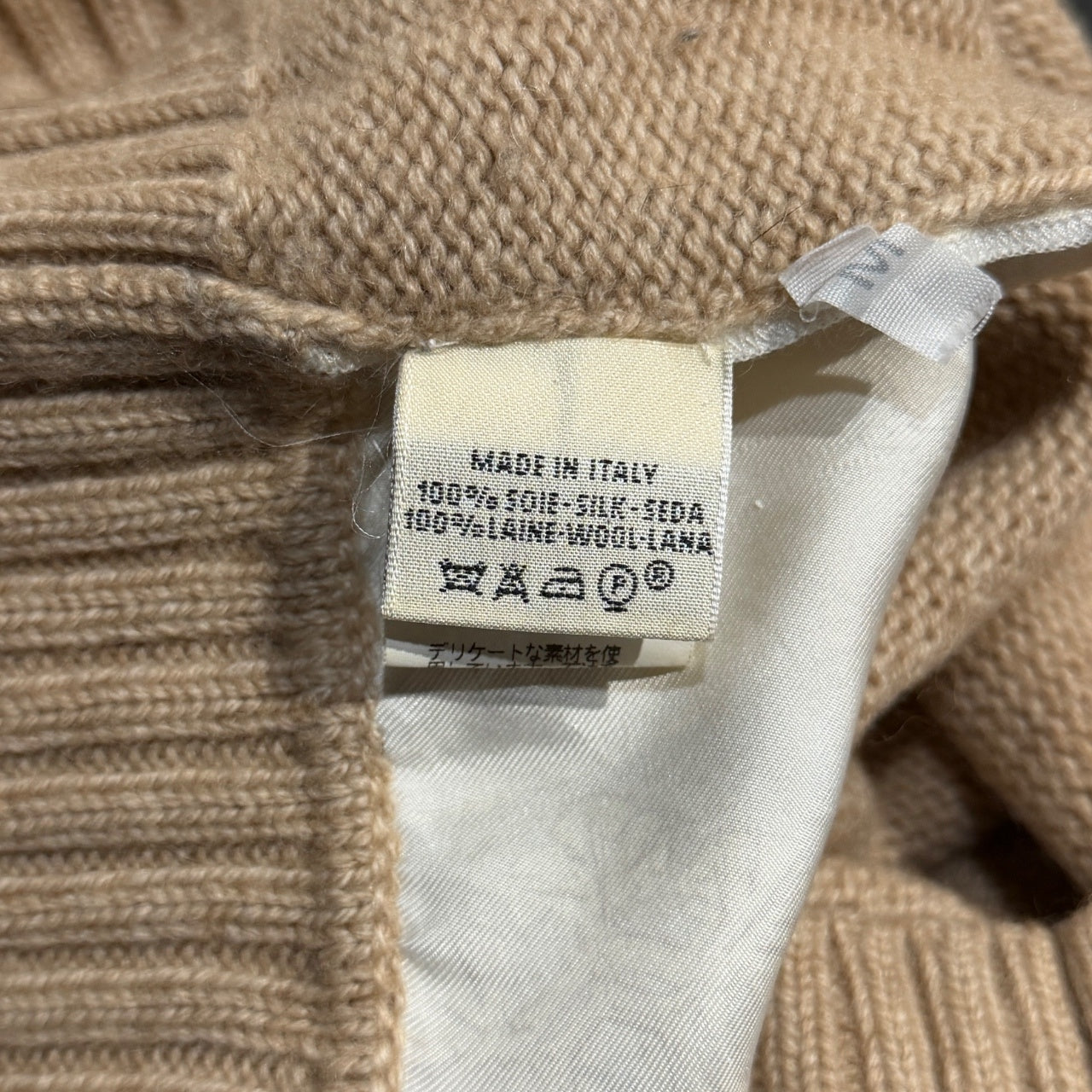 HERMES HERMES FEUX DE L'HIVER Vネック切り替えニット M