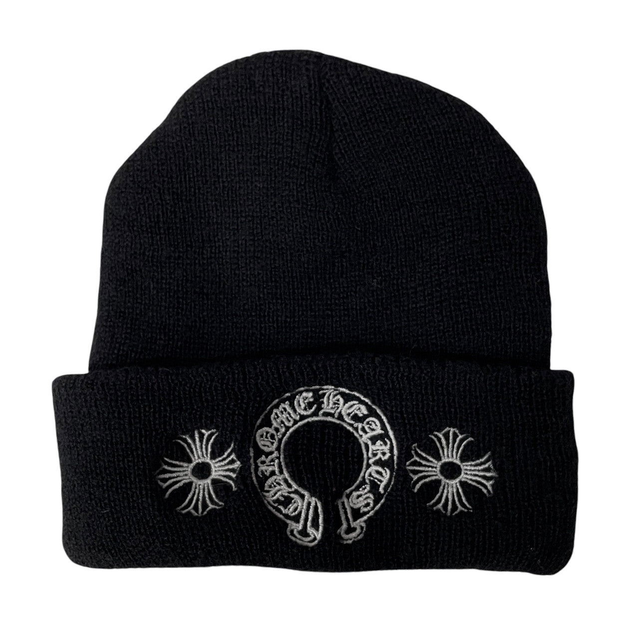 CHROME HEARTS WOOL WATCH CAP CHプラス刺繍ウールニットビーニー キャップ 帽子 ブラック クロムハーツ メンズ レディース ユニセックス