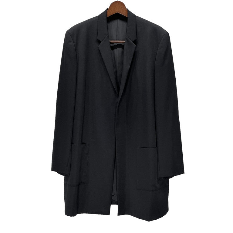 Yohji Yamamoto Pour Homme 99AW ウールギャバジンボタンレスロングテーラードジャケット LOOK4 ジプシー期 Archive 90s ヨウジヤマモトプールオム メンズ