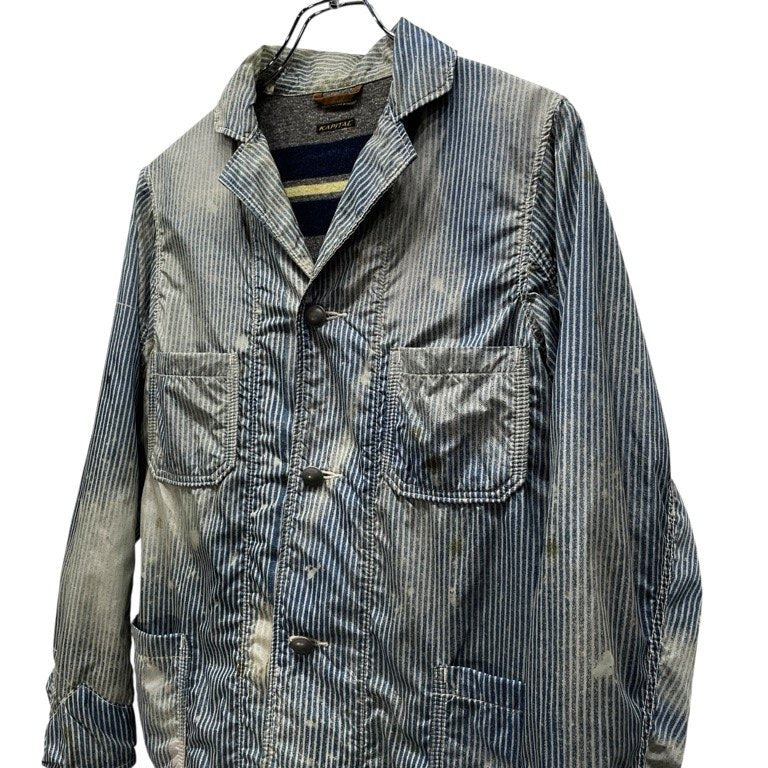 KAPITAL ヒッコリーストライプ転写プリントブランケットライナーナイロンジャケット ブルゾン コート アウター Archive キャピタル メンズ レディース ユニセックス