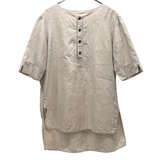 N/07 リネンポプリンノーカラープルオーバーシャツ チュニック ヘンリーネック トップス エヌゼロナナ メンズ