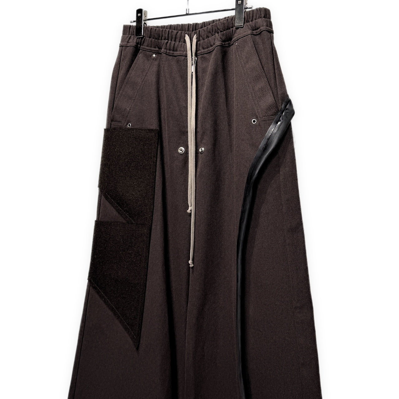Rick Owens 24AW WIDE BELA PANTS ラバー装飾パッチワークポケットカットオフワイドベラパンツ ワイド フレア ボトムス RR02D6307-CTWWTY リックオウエンス メンズ