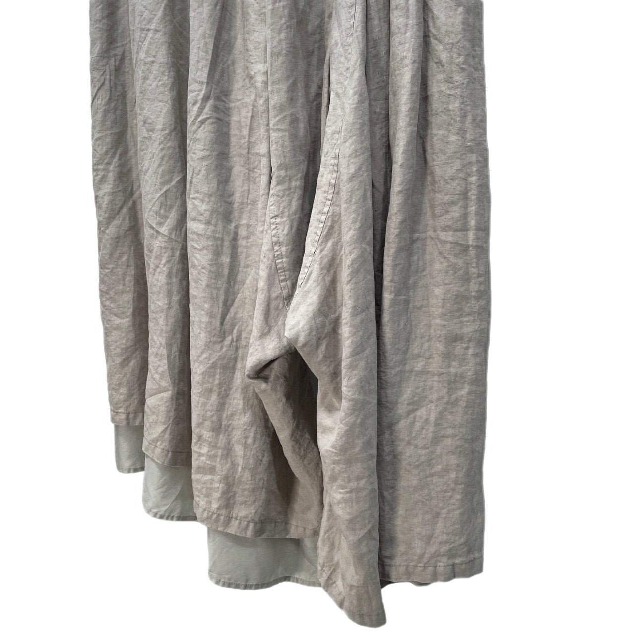 Y's キュプラレイヤードリネンアシンメトリーイージーワイドサルエルパンツ ボトムス Yohji Yamamoto Femme ワイズ ヨウジヤマモト レディース