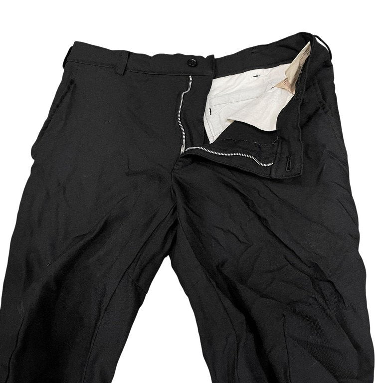 BLACK COMME des GARCONS 13AW ポリエステル縮絨立体裁断クロップドパンツ 変形 ボトムス ポリ縮 ブラック コムデギャルソン メンズ レディース ユニセックス