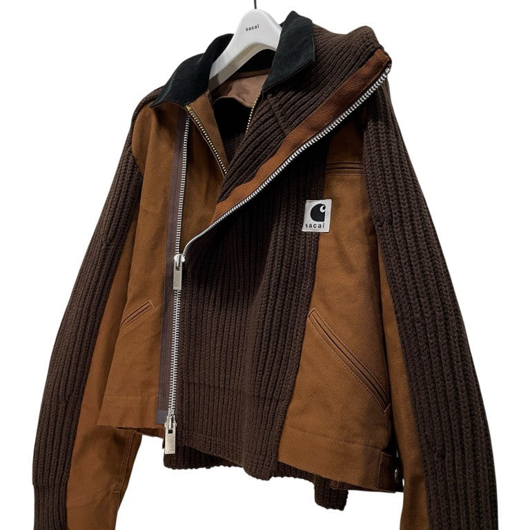 sacai × carhartt WIP 25AW Duck x Wool Knit Blouson ウールニットドッキングダックブルゾン 切替 ジャケット コート アウター キャンバス 25-08085 未使用タグ付き 定価176,000円 サカイ カーハート メンズ