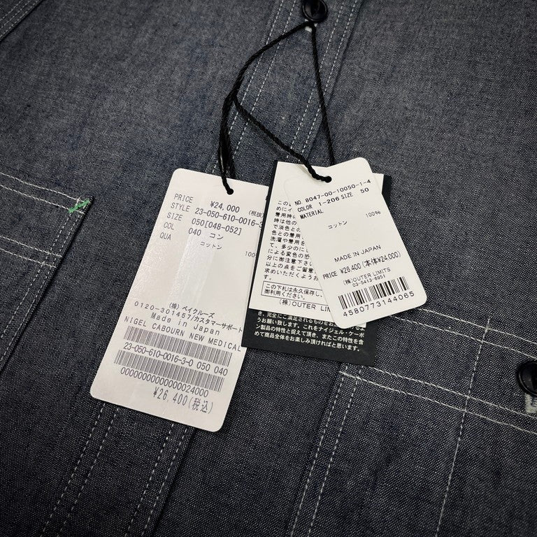 Nigel Cabourn タグ付未使用 23SS NEW MEDICAL SHIRT INDIGO トップス 長袖シャツ メディカルシャツ ワークシャツ ナイジェルケーボン メンズ