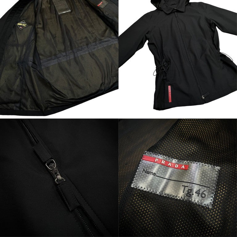 PRADA SPORTS ゴアテックジップアップフーデッドブルゾン Archive アーカイブ 00s SGV85 フード取り外し可能 GORE-TEX プラダスポーツ メンズ