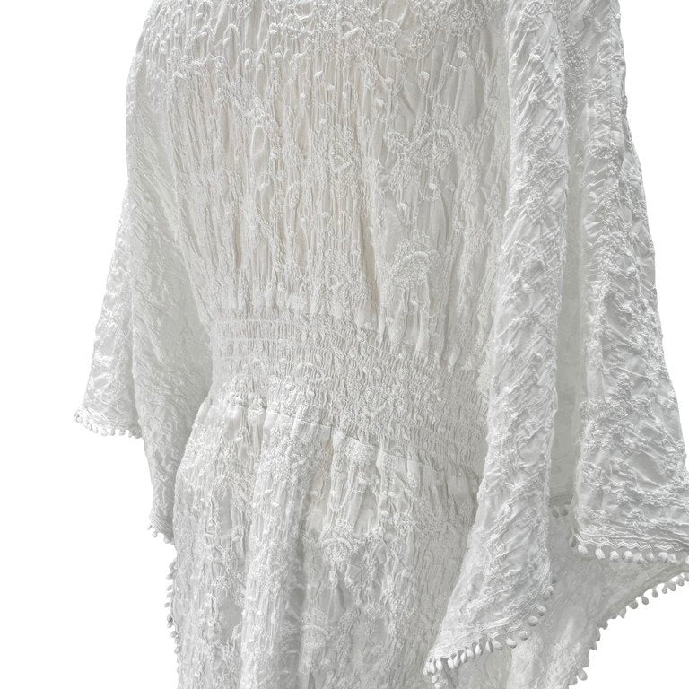 LIMI feu フラワーレースシャーリングガーゼチュニック トップス ブラウス シャツ 花柄 刺繍 ギャザー Yohji Yamamoto リミフゥ ヨウジヤマモト レディース