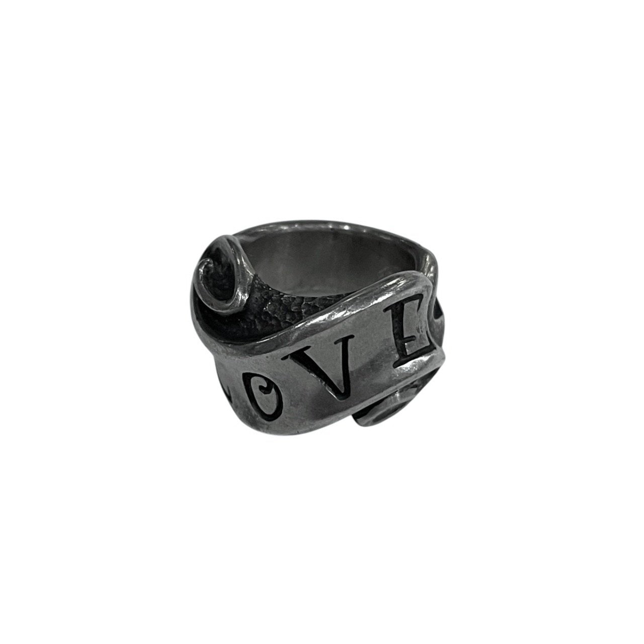 RAT RACE Message On Ribbon Ring LOVE メッセージオンリボンリング ラブ 指輪 アクセサリー シルバー 925 約8号 定価57,200円 ラットレース メンズ レディース ユニセックス