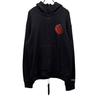WILDSIDE Yohji Yamamoto 24AW Embroidery Zip Hoodie(Peony) 牡丹刺繍スウェットダブルジップハイネックパーカー 花 フーディ トップス アウター ワイルドサイド ヨウジヤマモト メンズ レディース ユニセックス