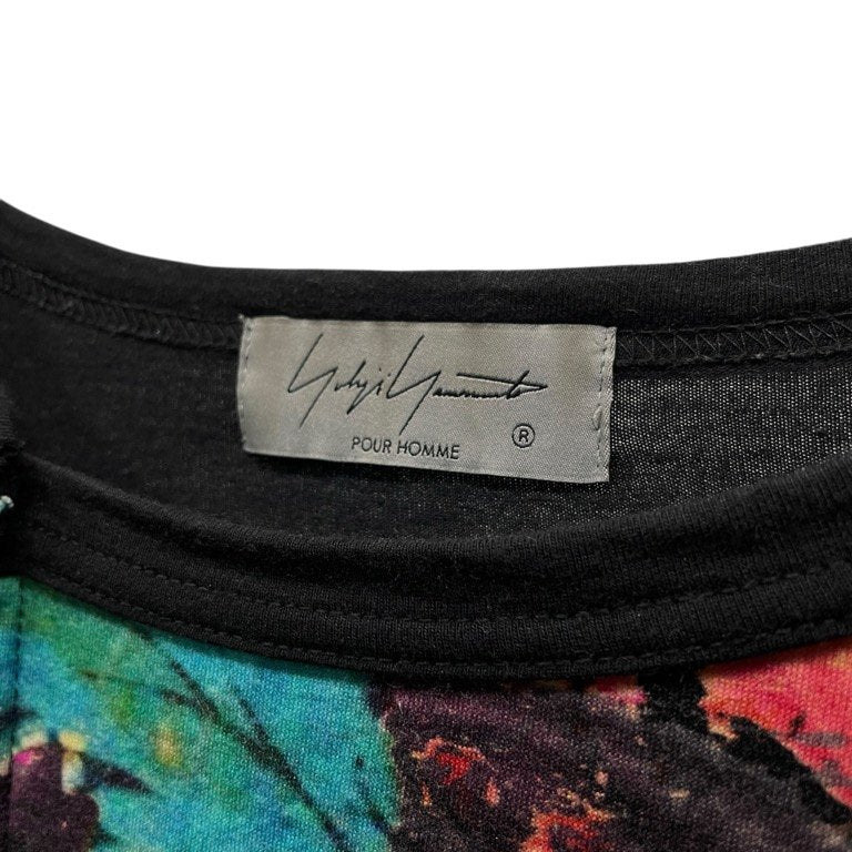 Yohji Yamamoto Pour Homme 23SS パッチワーク柄切替半袖 Tシャツ カットソー Tee T-shirt トップス 定価35,200円 ヨウジヤマモトプールオム メンズ