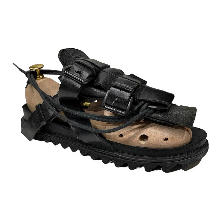 ANN DEMEULEMEESTER レースアップベルテッドカバータンシャークソールサンダル シューズ ブーツ スニーカー 靴 クツ Archive 00s アンドゥムルメステール メンズ