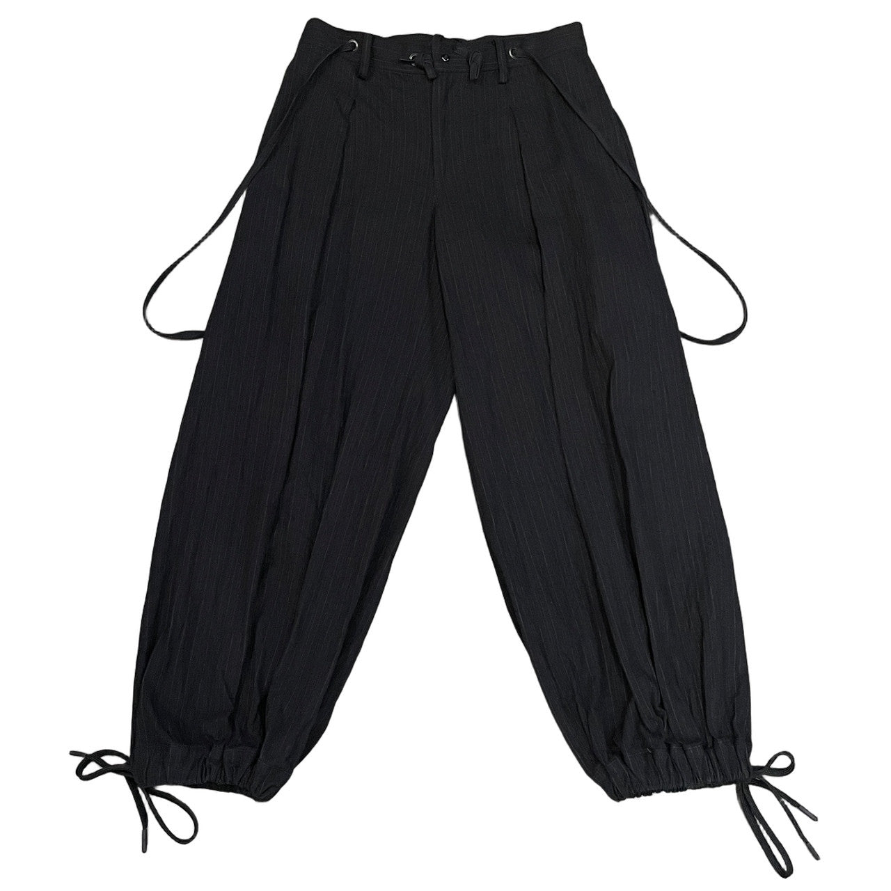 REGULATION Yohji Yamamoto ピンストライプコットンサスペンダーバルーンパンツ ボトムス レギュレーション ヨウジヤマモト レディース