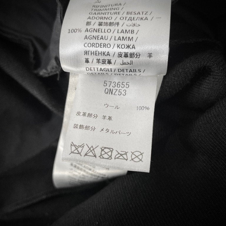 Alexander McQueen 19AW ラムレザーサイドテープスタッズウールスラックス トラウザーズ パンツ 側章 ライン ストライプ ボトムス アレキサンダーマックイーン メンズ