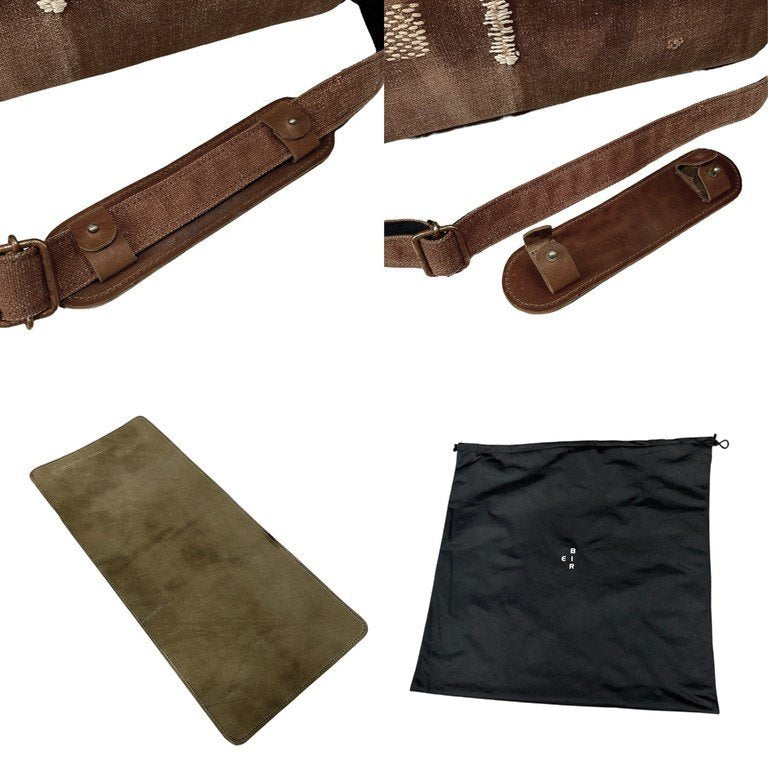 ierib BARK 40 SAKABUKURO Marble Cordovan ヴィンテージ酒袋マーブルコードバンレザーハンドバッグ ショルダー ボストン 刺し子 刺繍 鞄 カバン 未使用 定価114,400円 イエリブ メンズ レディース ユニセックス