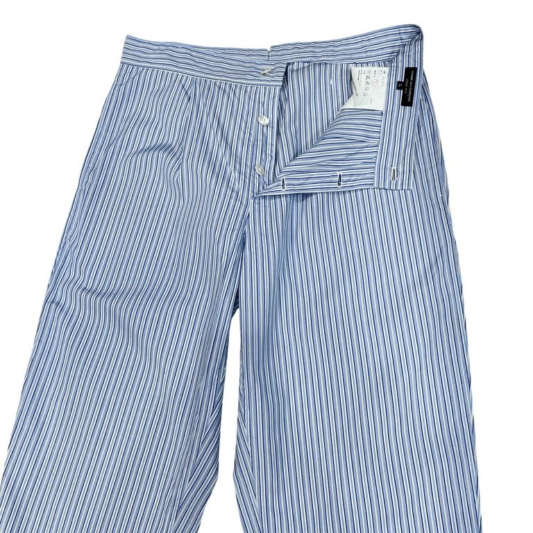 COMME des GARCONS HOMME PLUS 05SS ストライプコットンブロードレースアップシンチバックパンツ Archive Pink Panther ピンクパンサー期 ピンクのメガネ越しに見える世界 LOOK21 LOOK24 コムデギャルソンオムプリュス メンズ