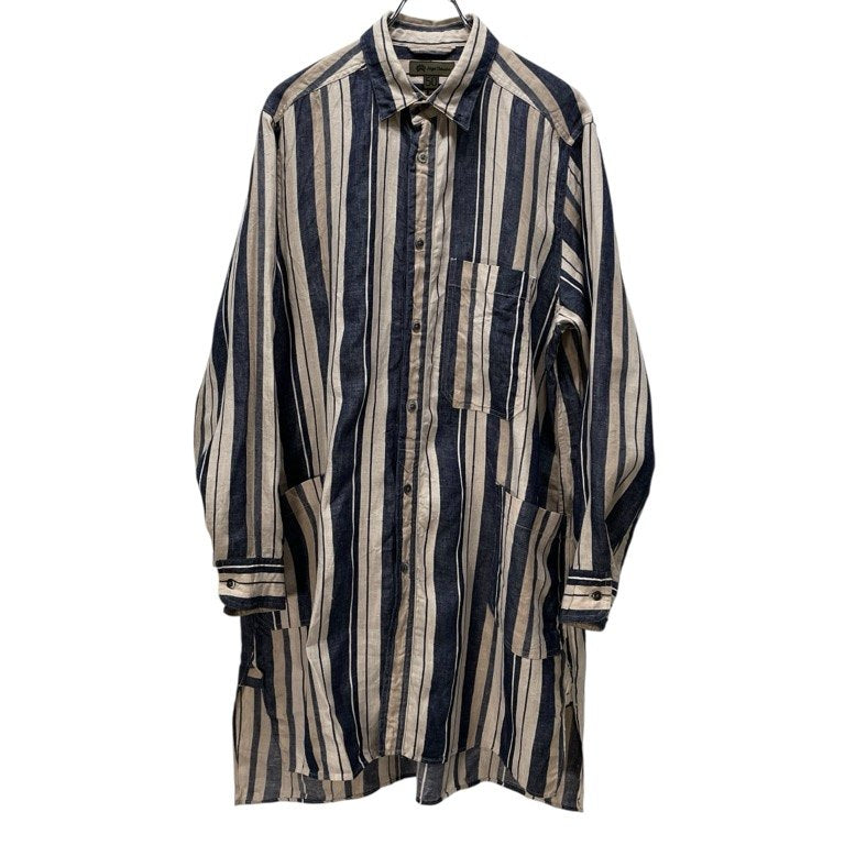 Nigel Cabourn 21SS LINEN STRIPE SLEEP SHIRT リネンストライプスリーピングシャツ パジャマシャツ ブラウス トップス ナイジェルケーボン メンズ